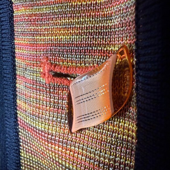 Misook 2 Piece Set- Tank XL, Jacket Large, Black and Autumn/Fall Colors - Picture 4 of 11